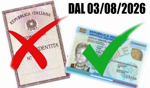 Dal 3 agosto 2026 le carte d'identità cartacee non saranno più valide